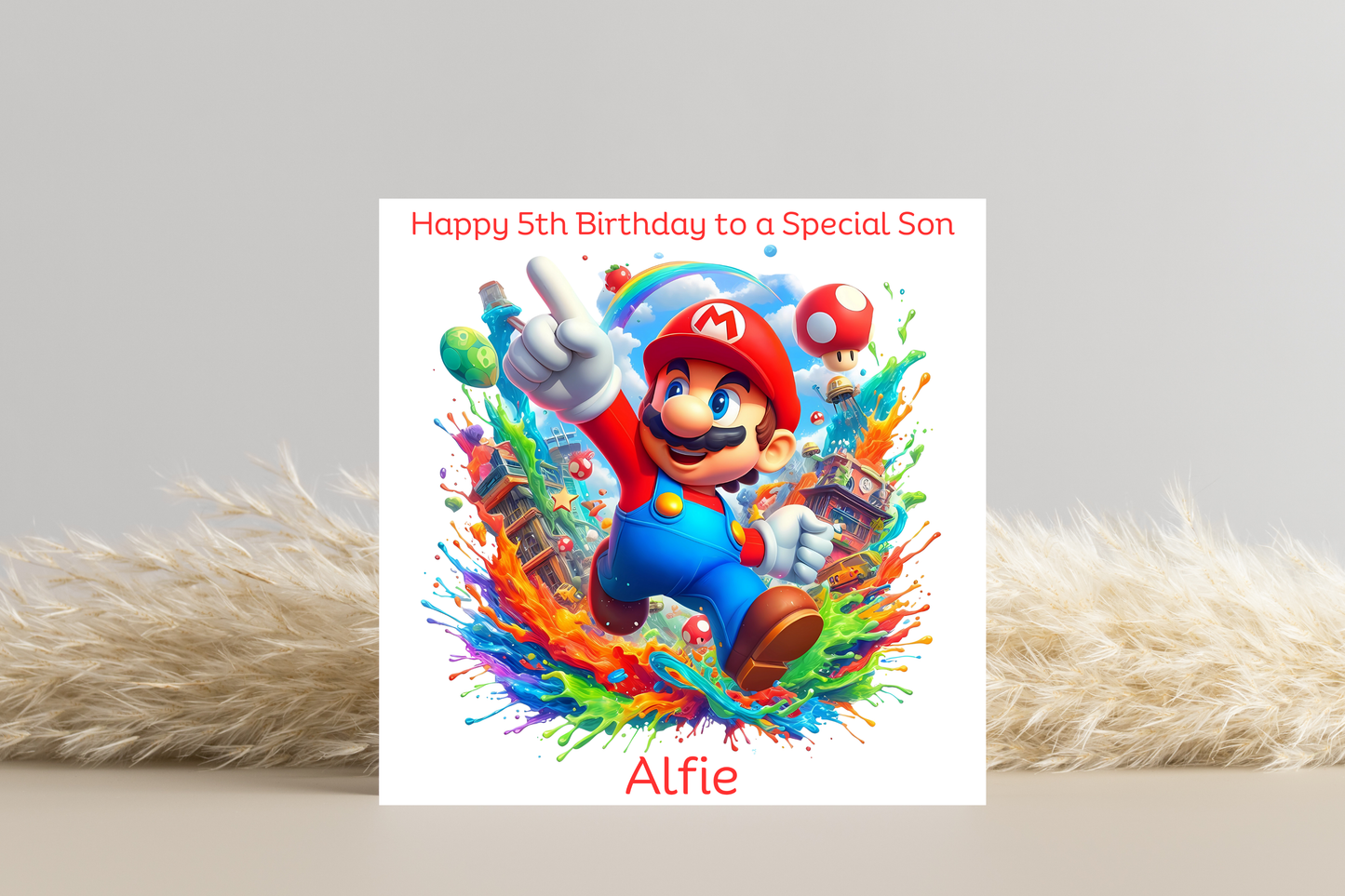 Personalised Super Mario Birthday Card