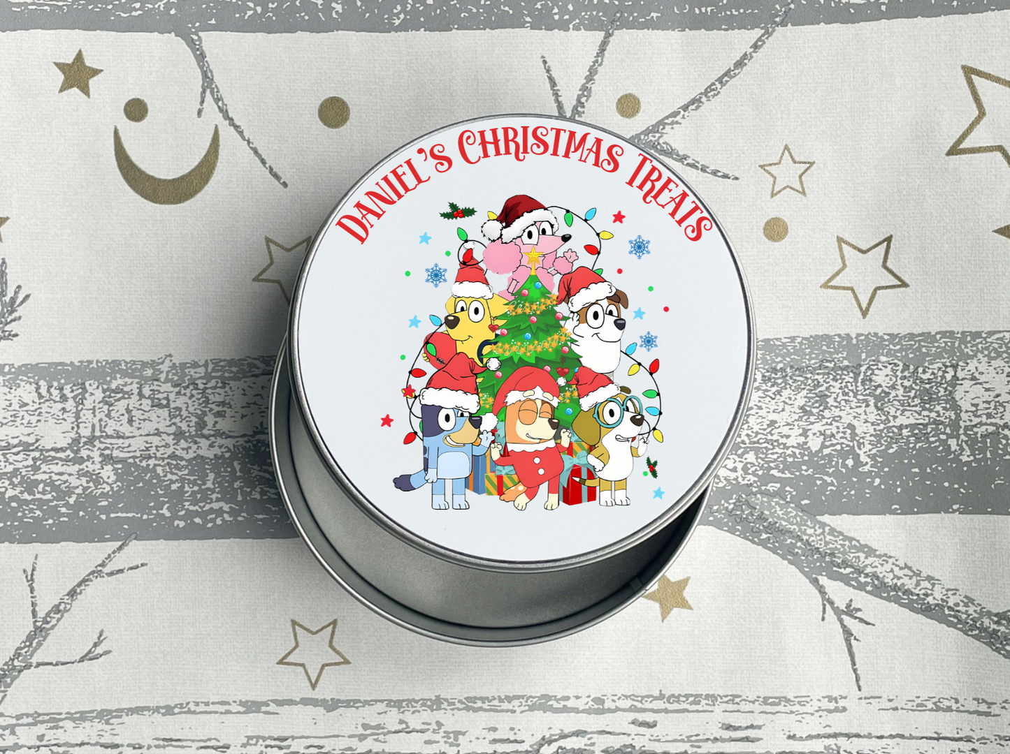 Personalised Bluey Christmas Treats Tin