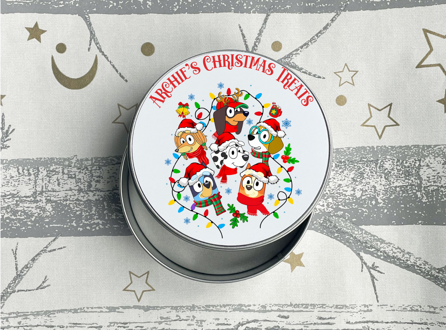 Personalised Bluey Christmas Treats Tin