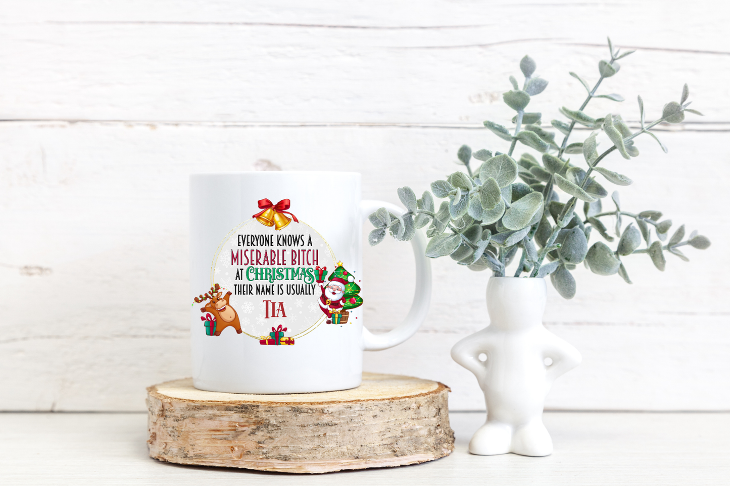 'Everybody knows a miserable ****** at Christmas' Personalised Mug