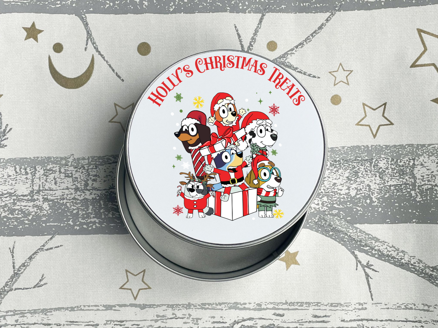 Personalised Bluey Christmas Treats Tin