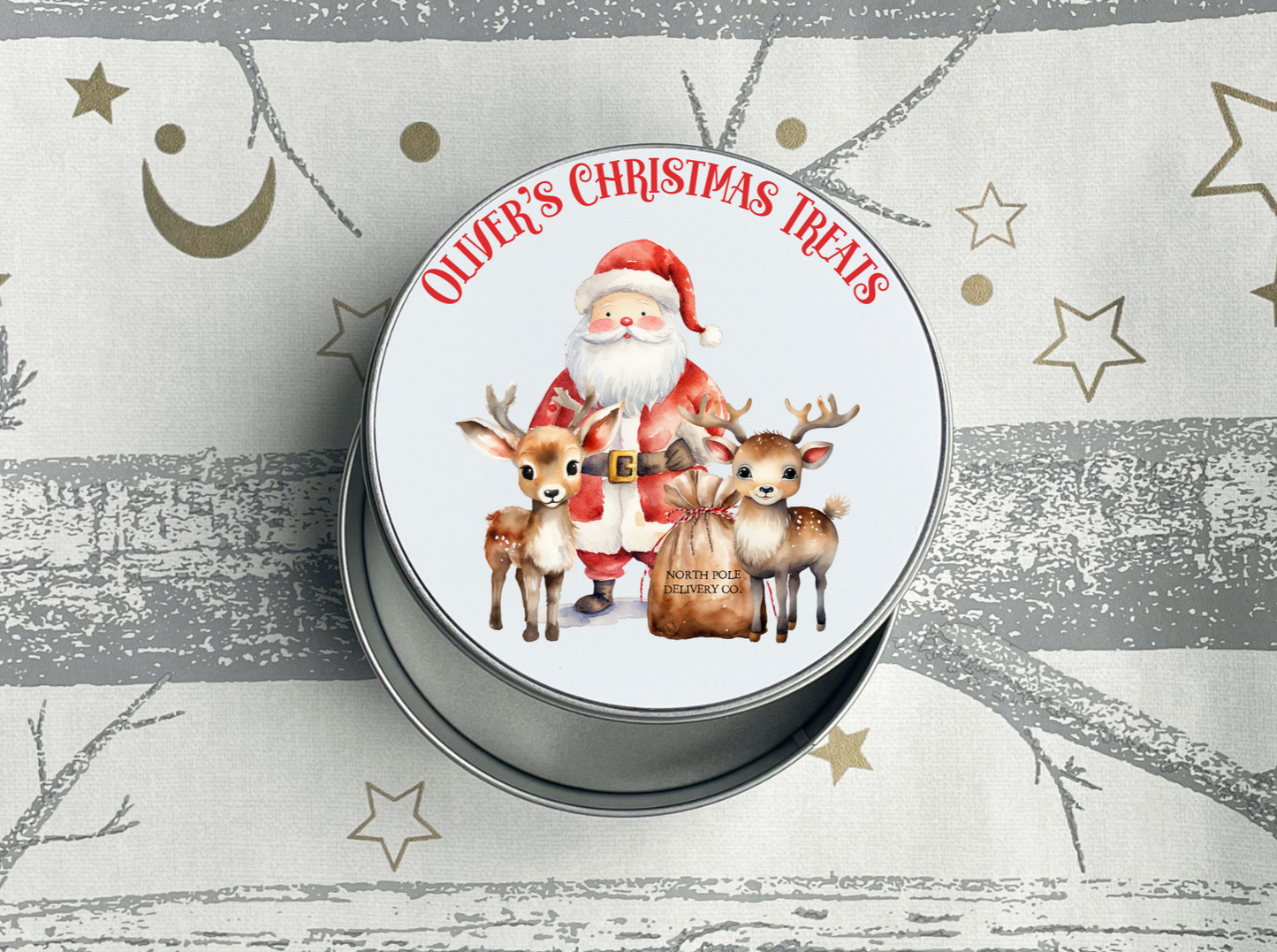 Personalised Santa Christmas Treats Tin