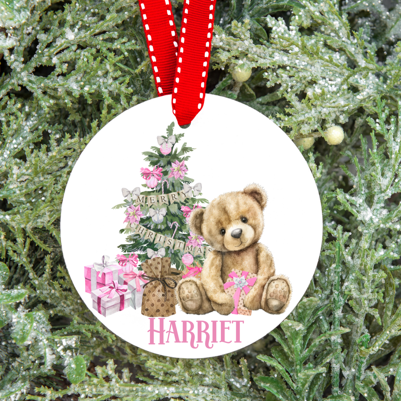 Personalised Teddy Christmas Tree Decoration