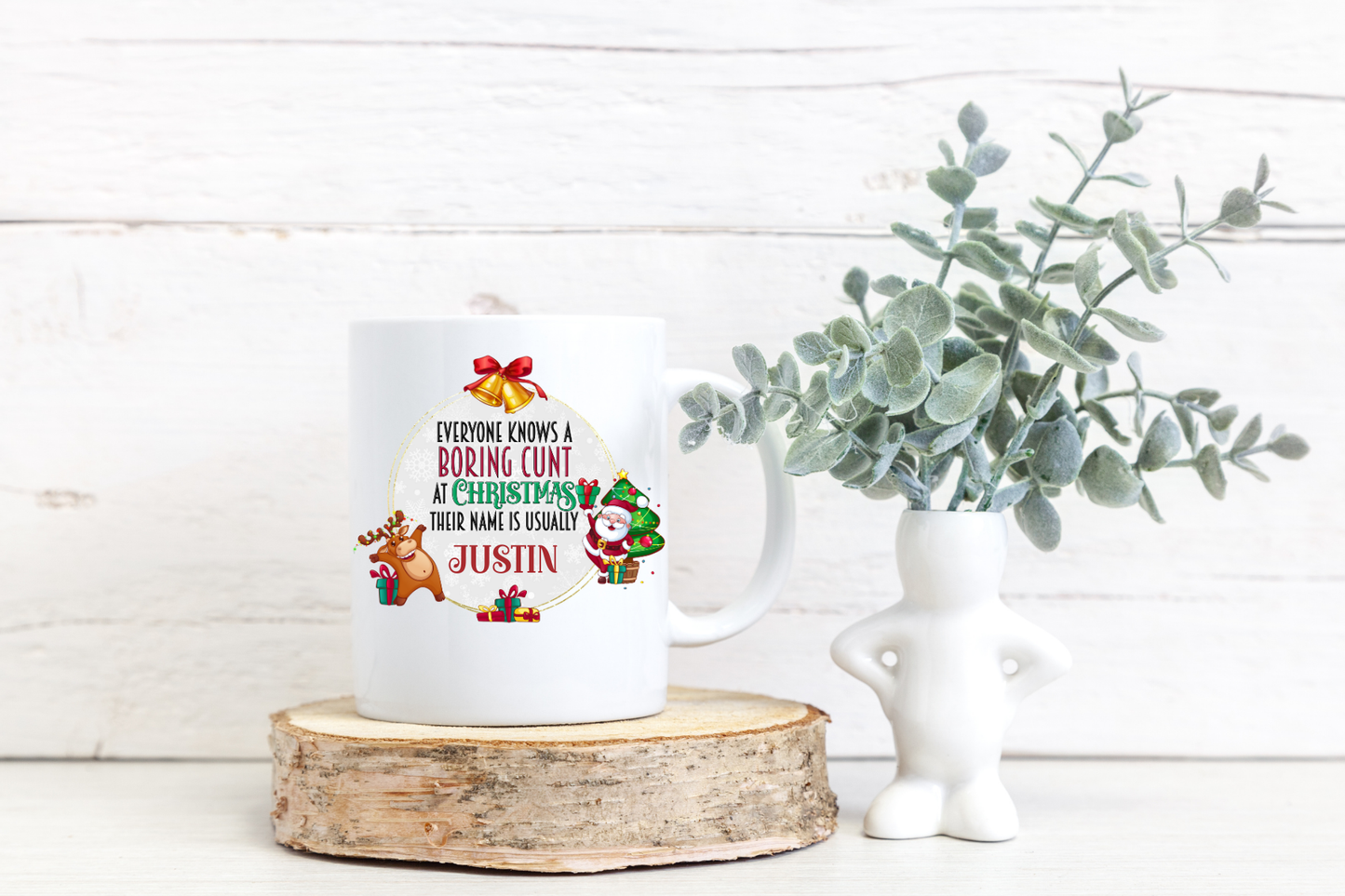 'Everybody knows a Boring ****** at Christmas' Personalised Mug