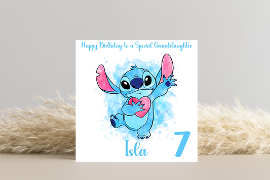 Personalised Stitch Birthday Card