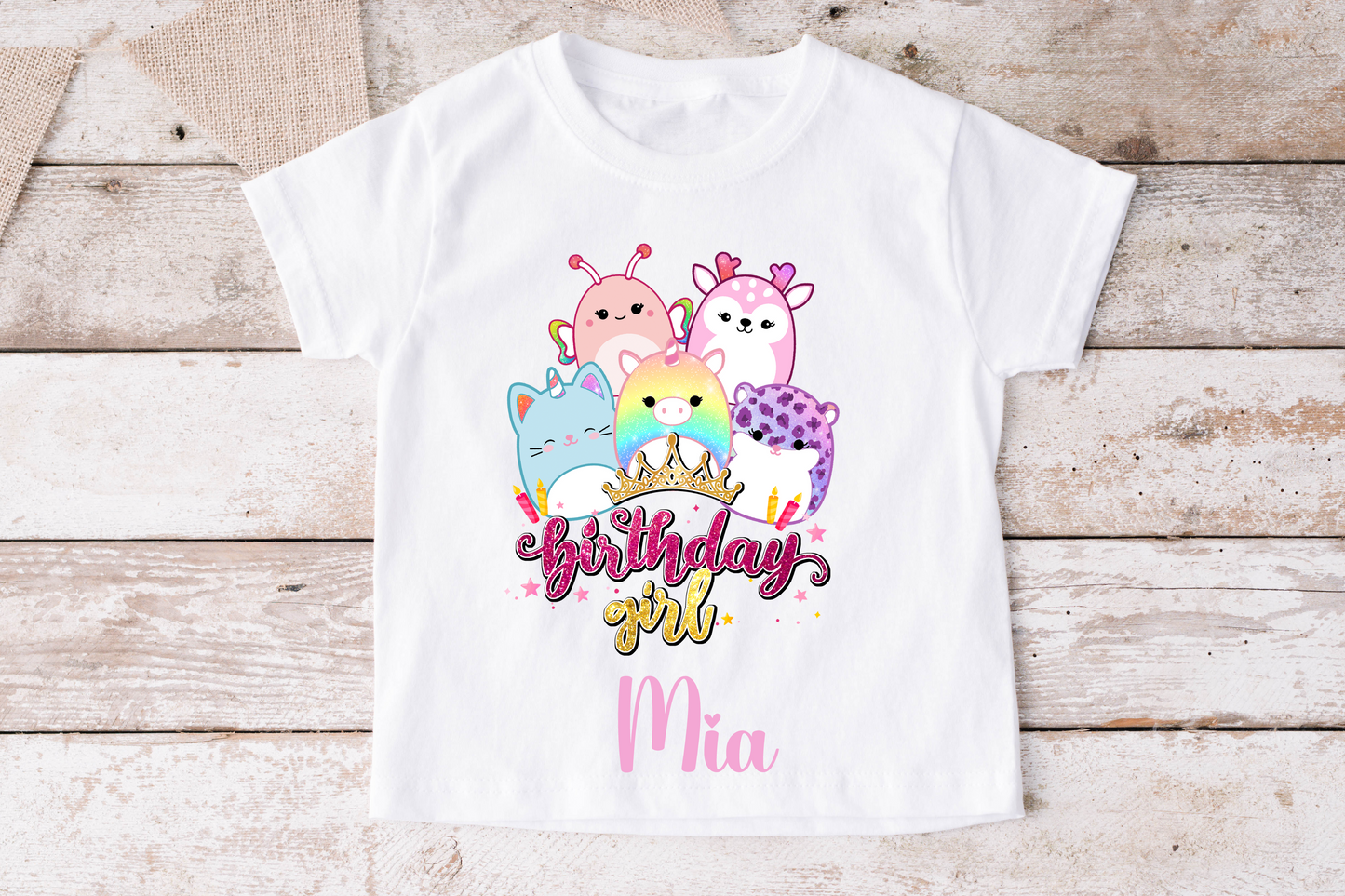 Personalised Squishmallow Birthday t-shirt