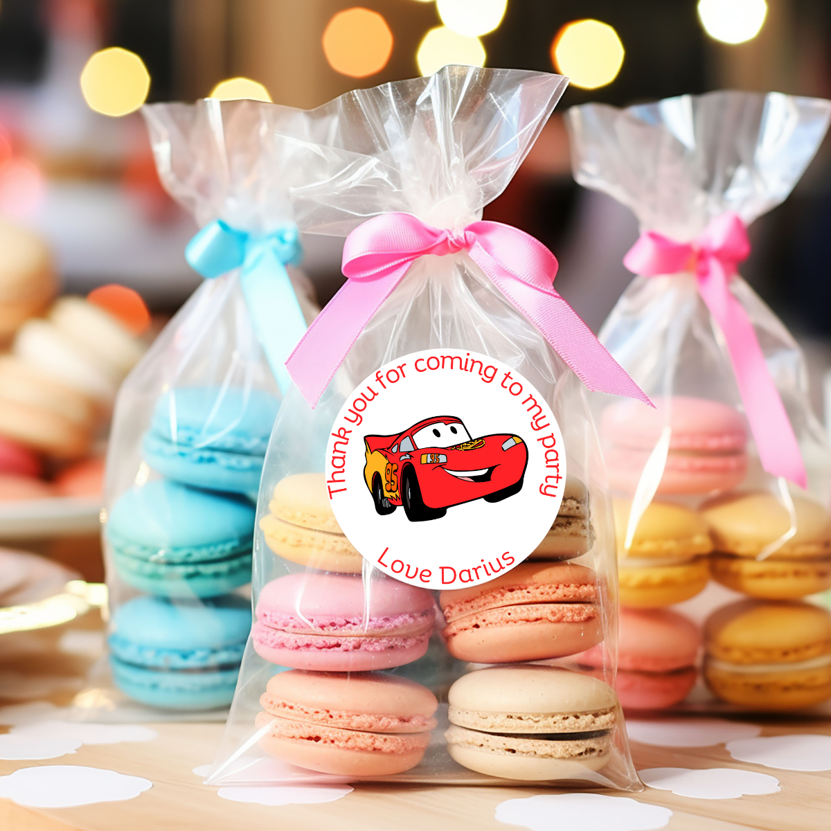 20 X Cars Thank You For Coming To My Party Stickers: Personalise Your Party Favours!