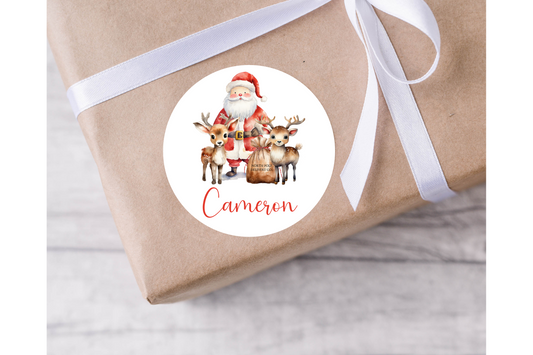 Personalised Santa Christmas Present Labels - 12 per sheet