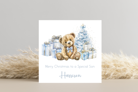 Personalised Teddy Bear Christmas Card