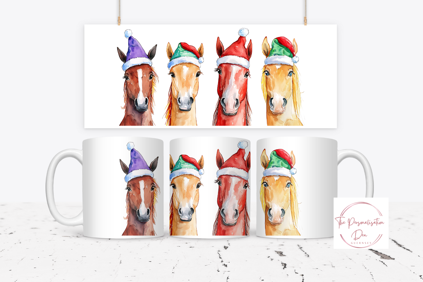 Animals in Christmas Hats Mug