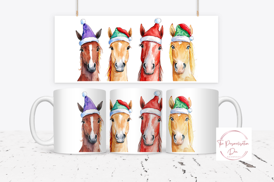 Animals in Christmas Hats Mug