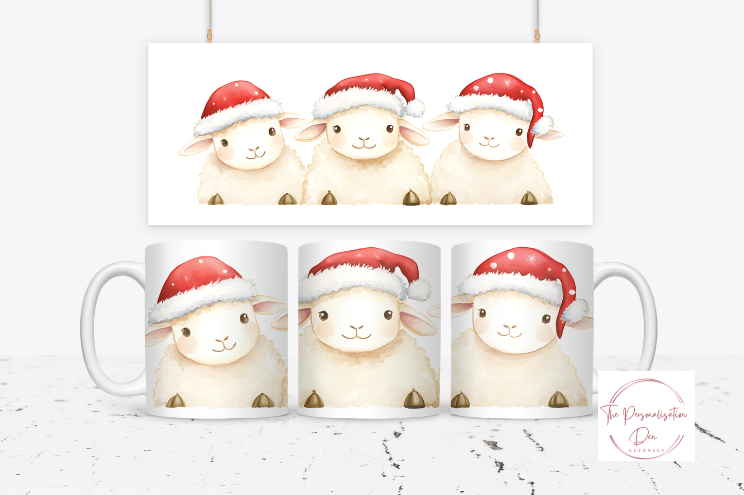 Animals in Christmas Hats Mug