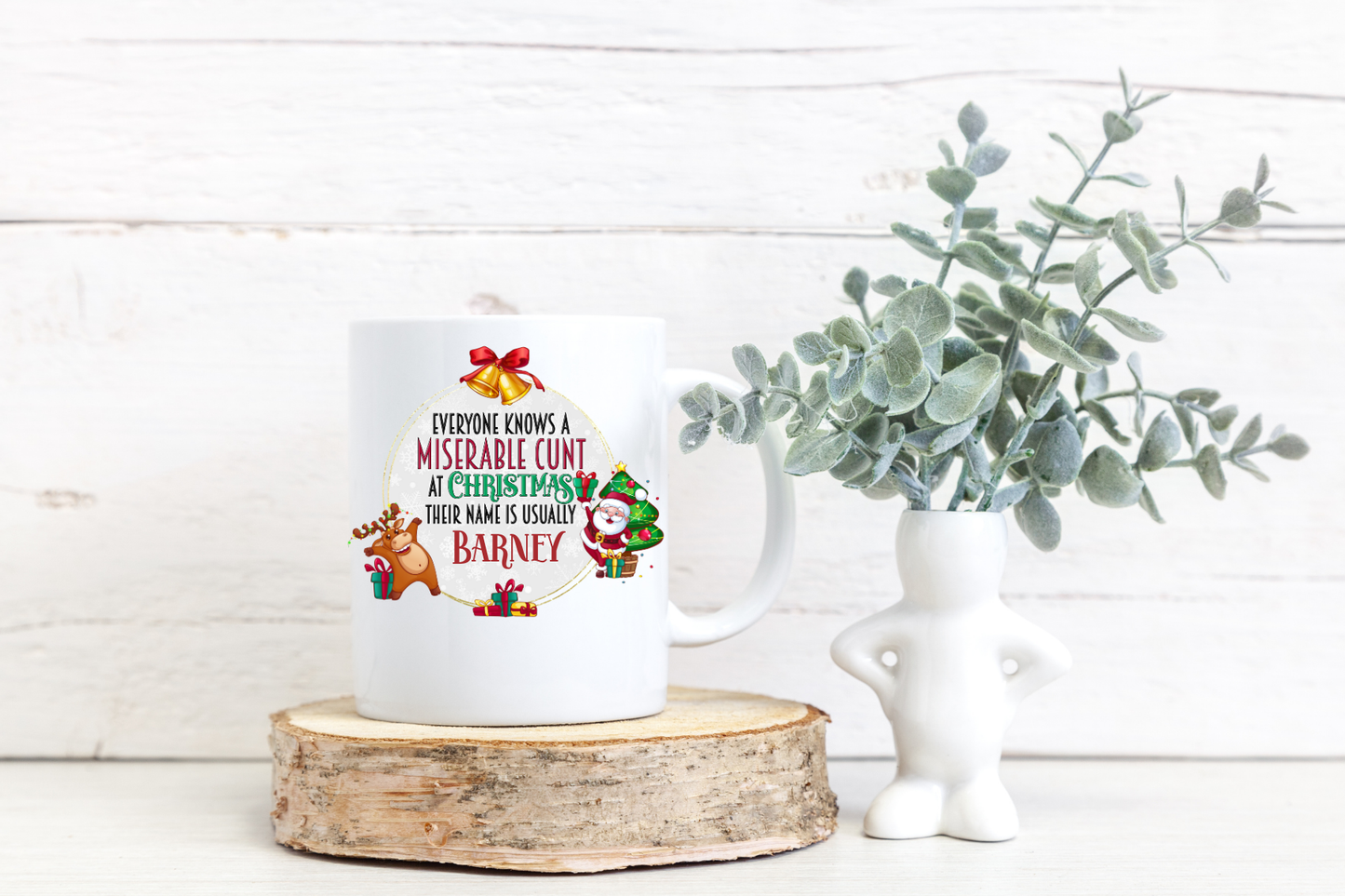 'Everybody knows a miserable ****** at Christmas' Personalised Mug