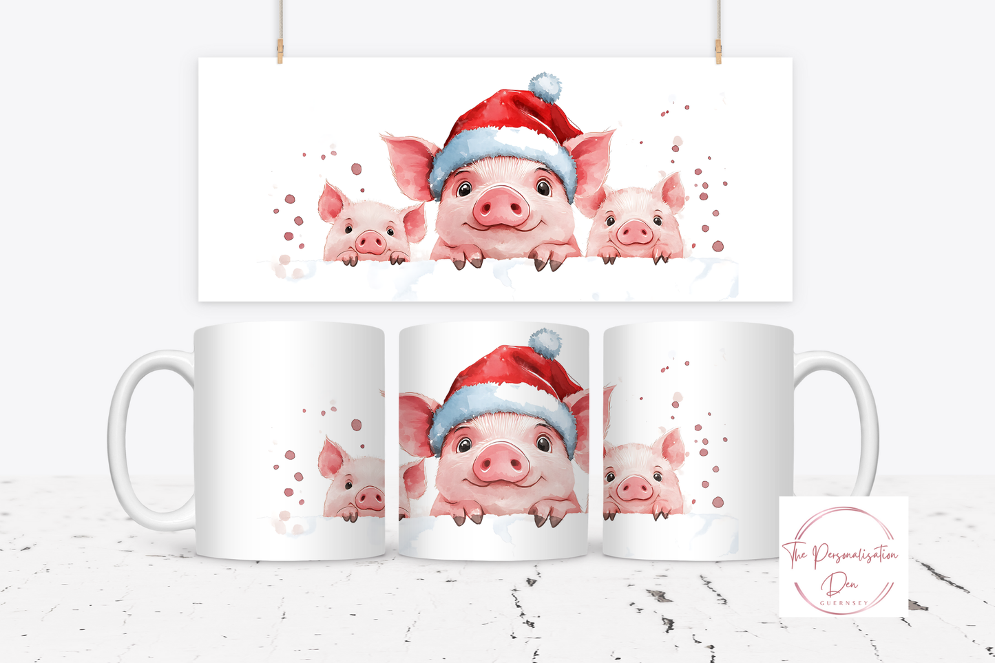 Animals in Christmas Hats Mug