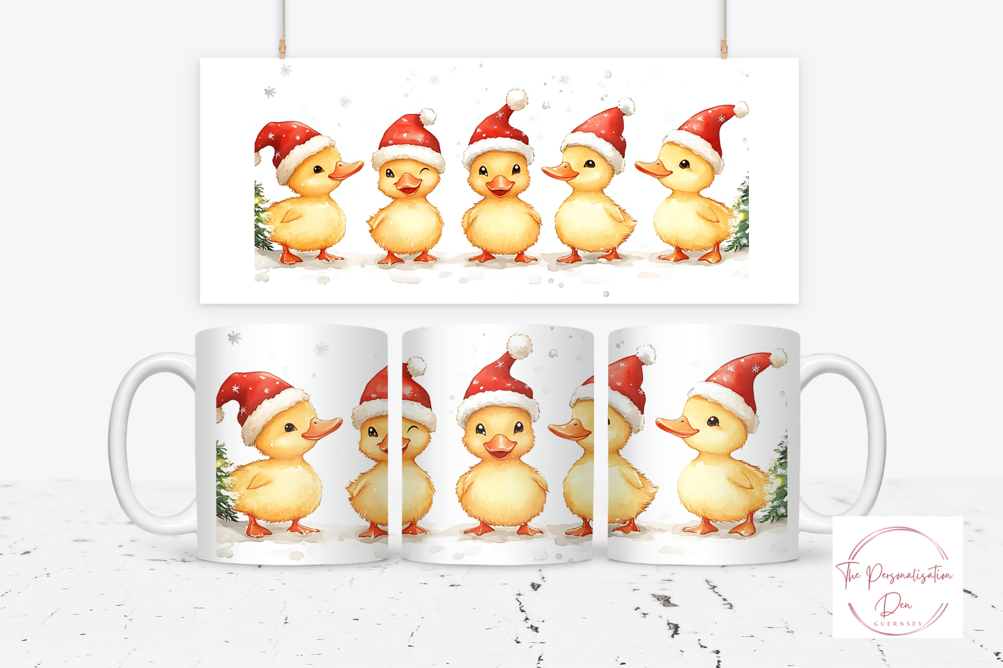 Animals in Christmas Hats Mug