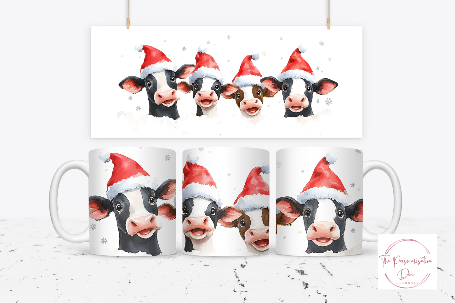 Animals in Christmas Hats Mug