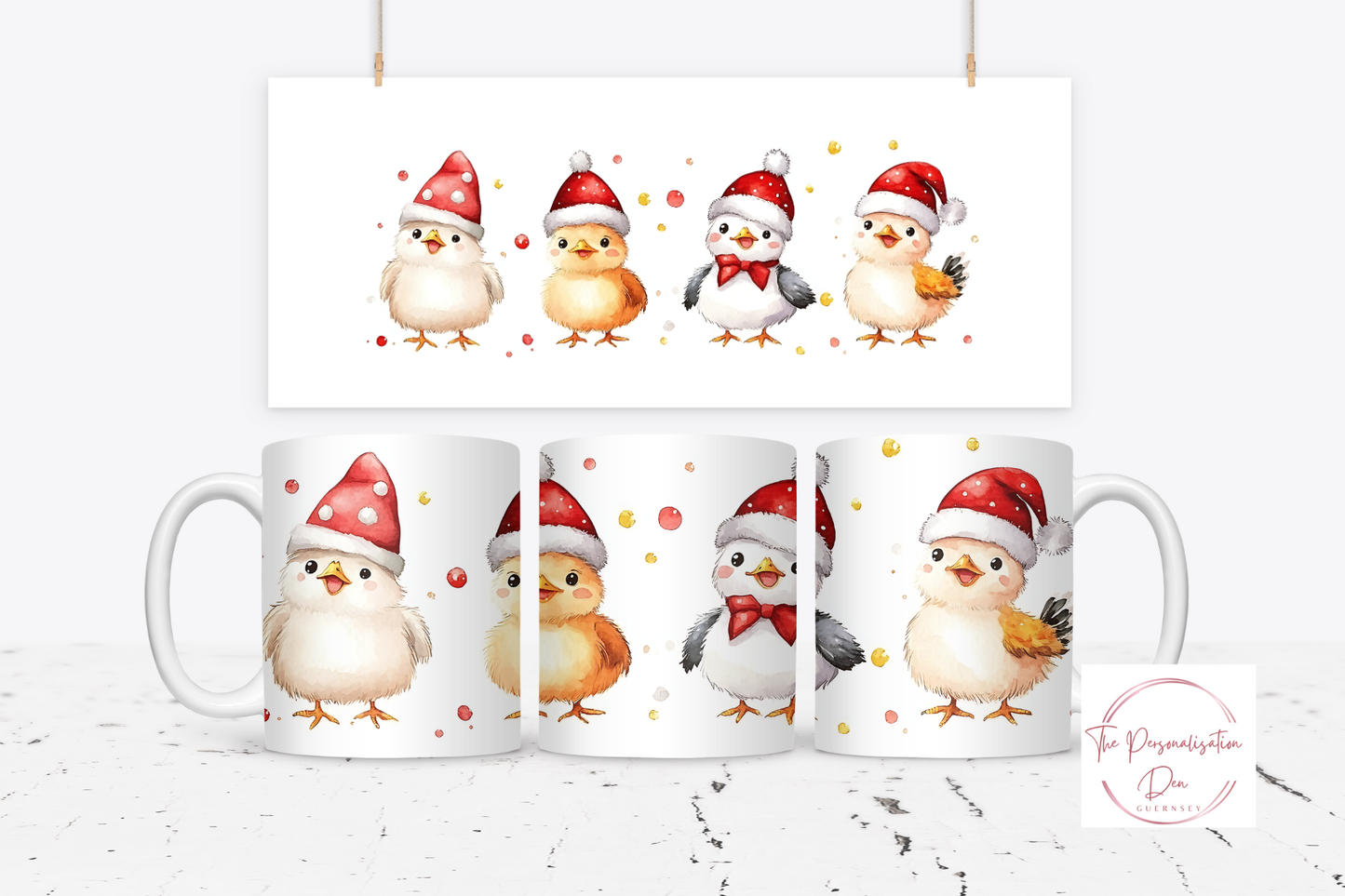 Animals in Christmas Hats Mug