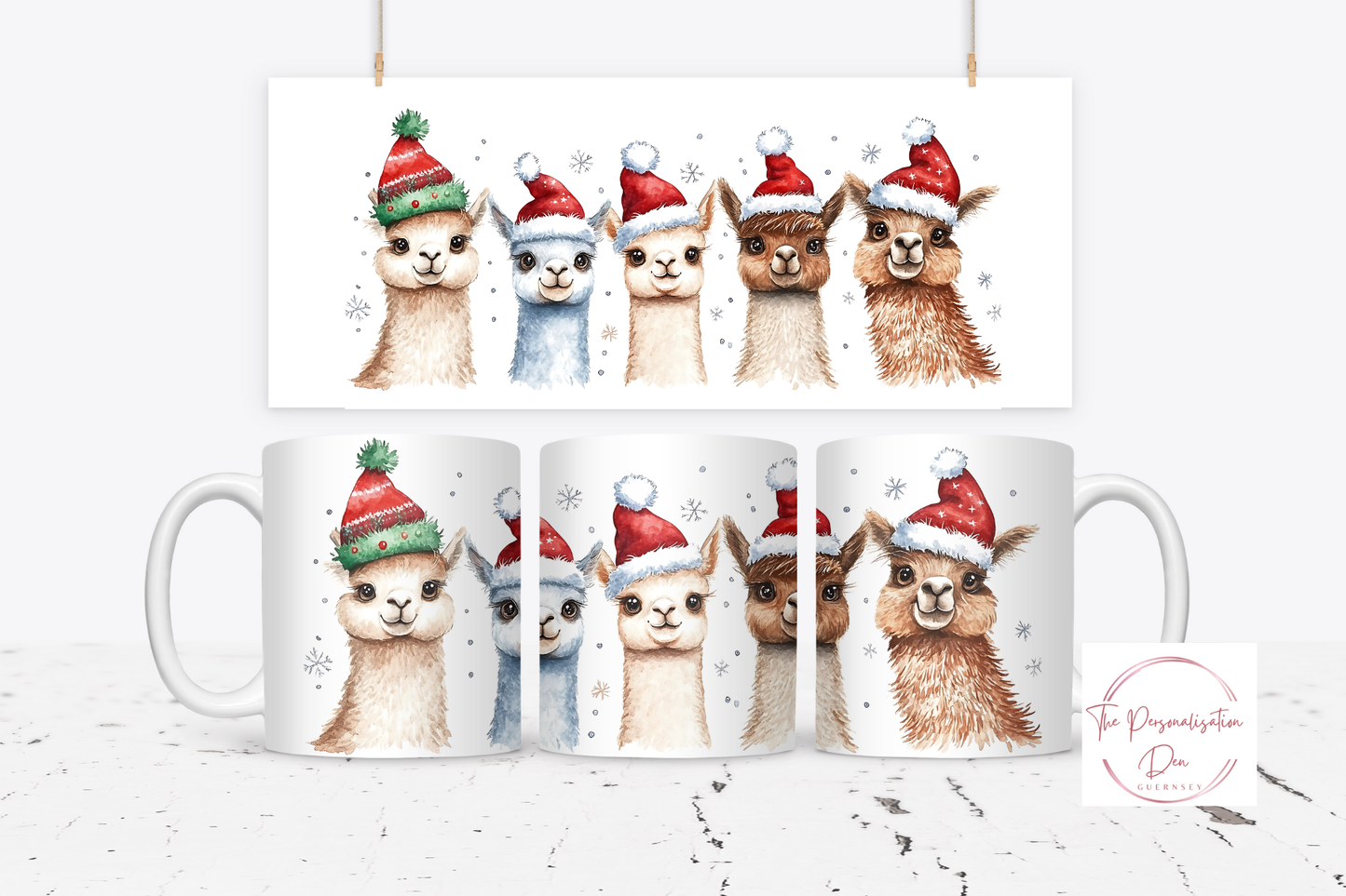 Animals in Christmas Hats Mug