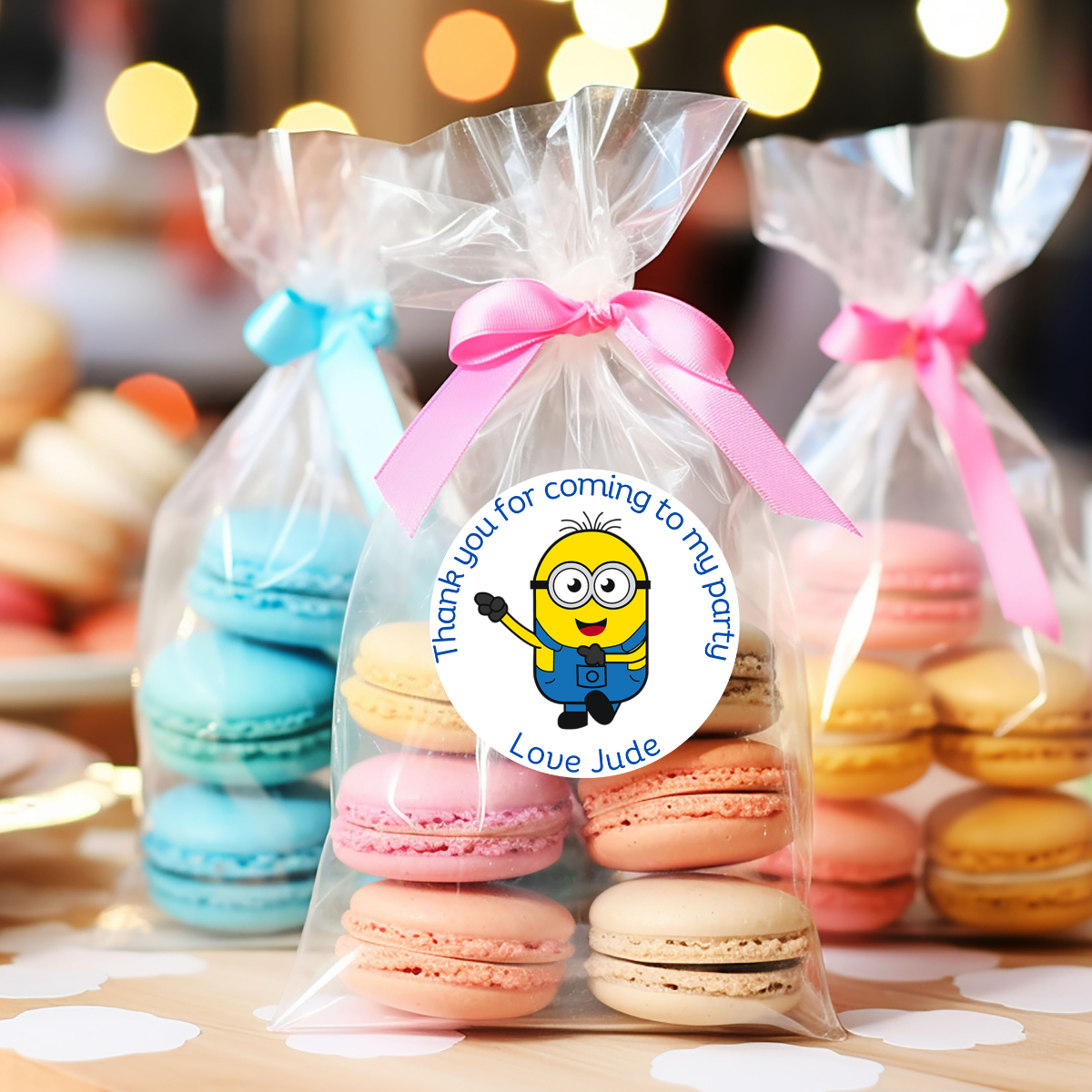 20 X Minion Thank You For Coming To My Party Stickers: Personalise Your Party Favours!