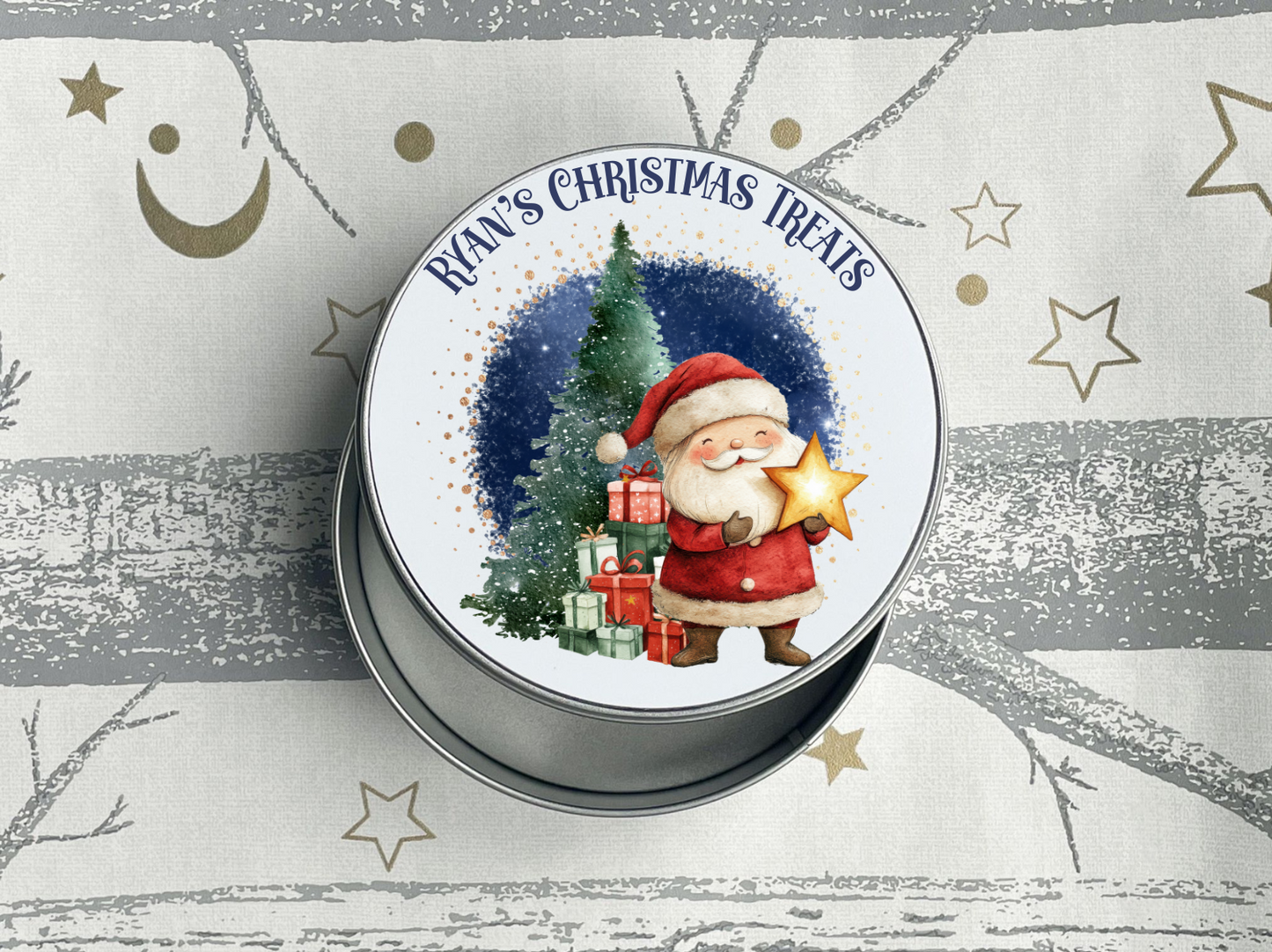 Personalised Santa Christmas Treats Tin