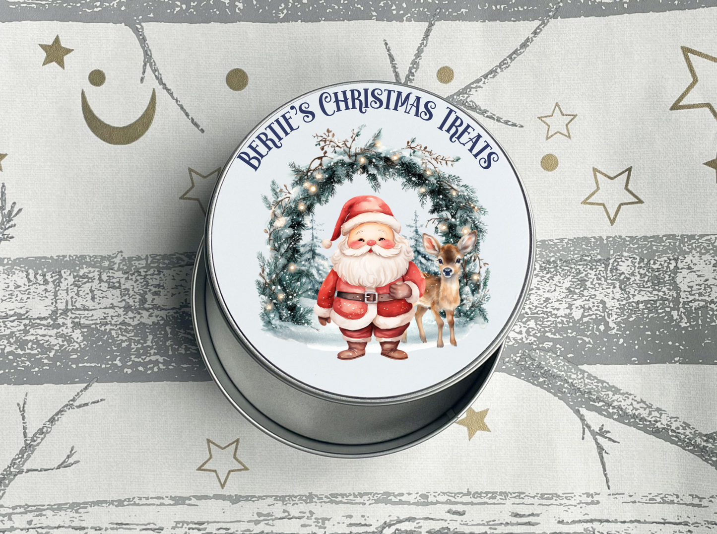 Personalised Santa Christmas Treats Tin