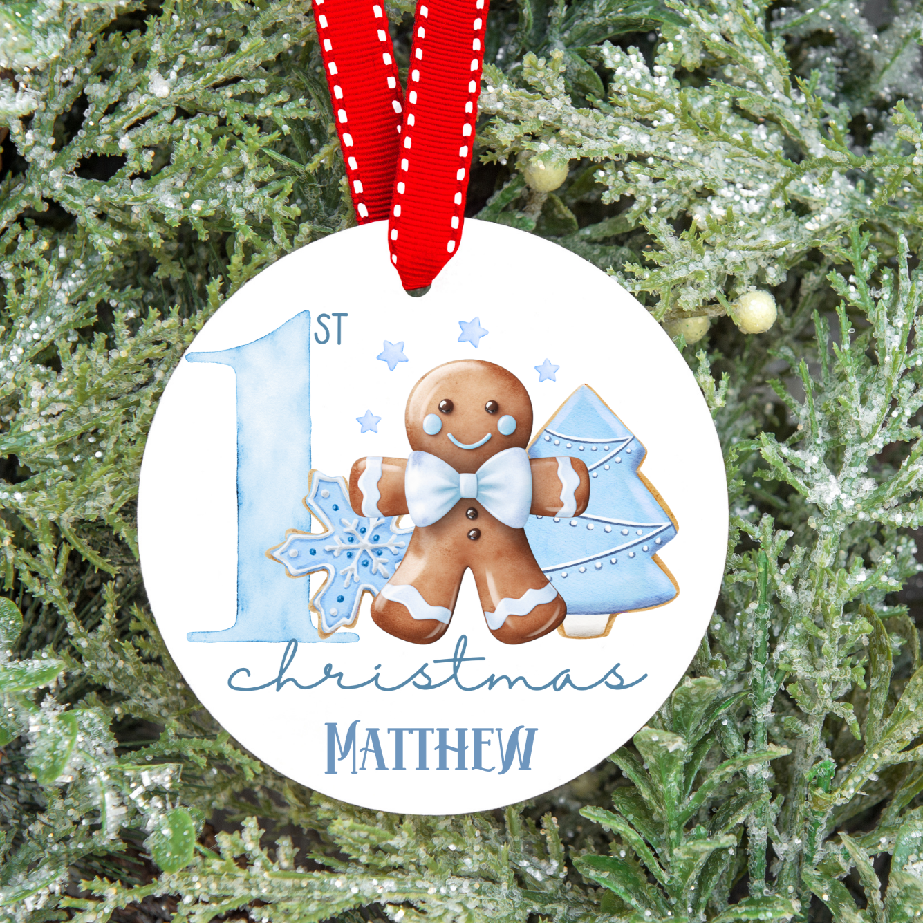 Gingerbread 1st Christmas  Personalised Christmas Bauble