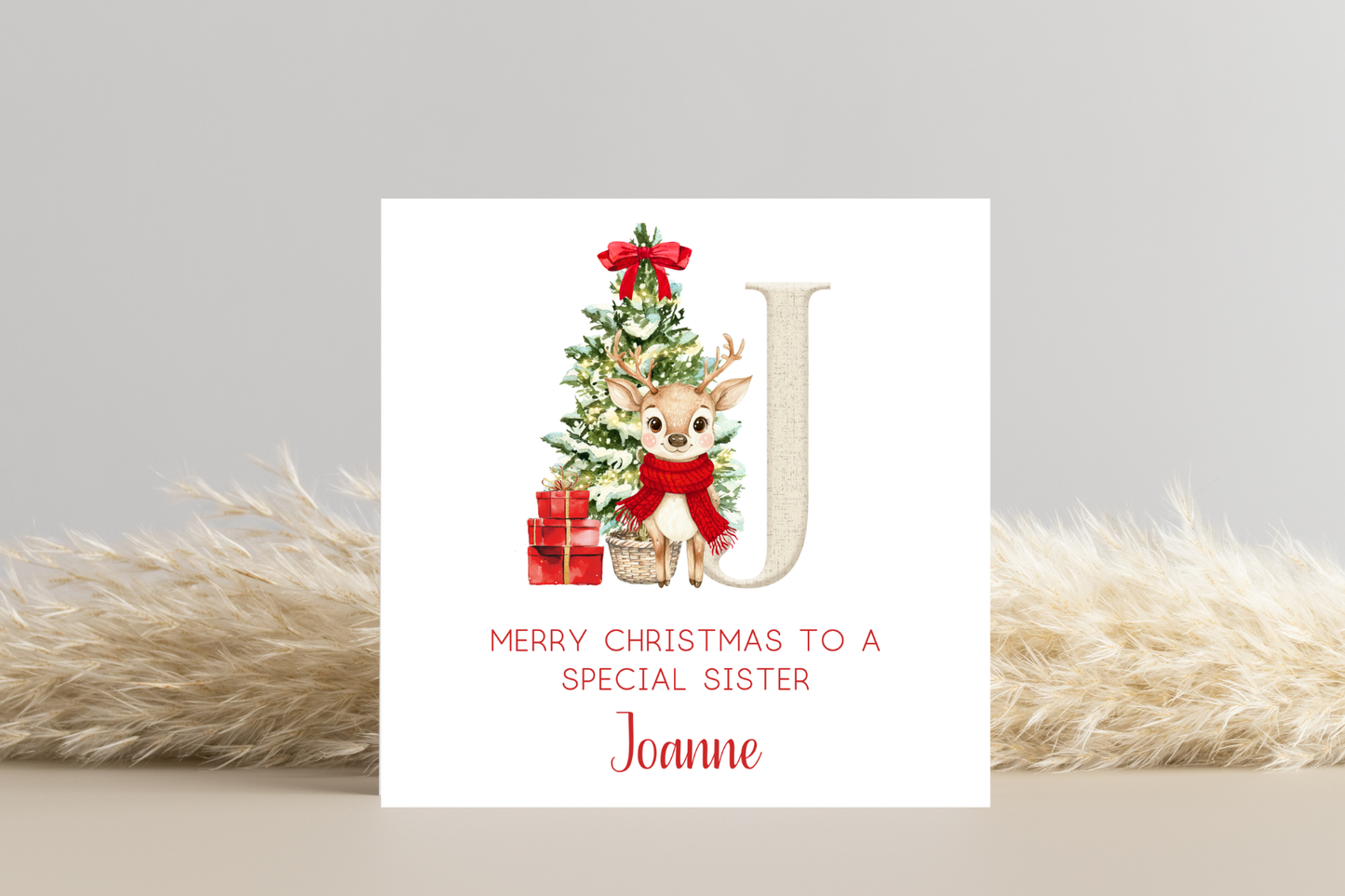 Personalised Reindeer Christmas card