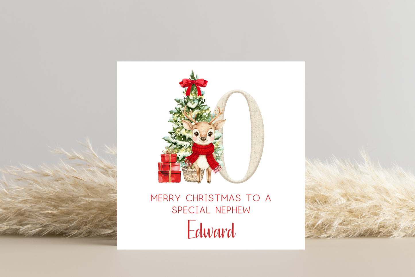 Personalised Reindeer Christmas card