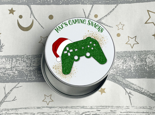 Personalised Gaming Christmas Treats Tin