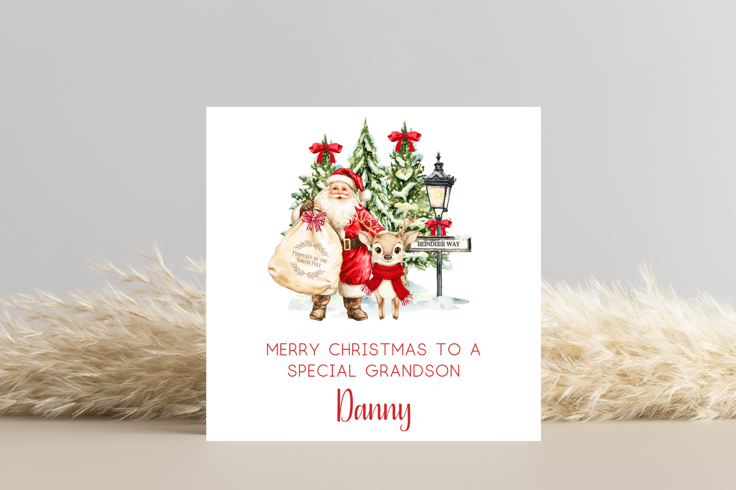 Personalised Reindeer Christmas card