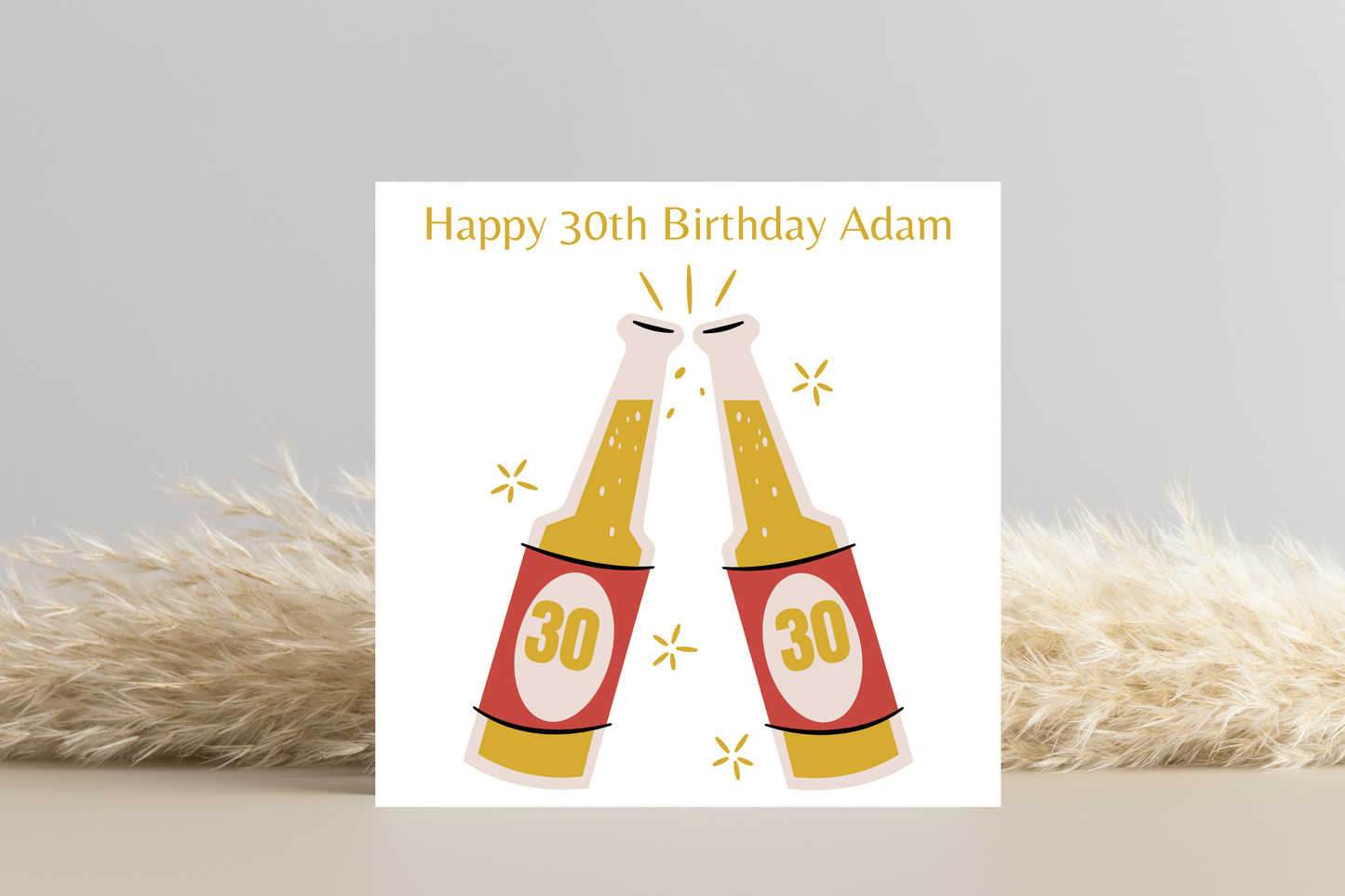 Personalised Cheers! Beer bottle Birthday Card