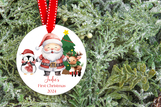 Personalised Santa 1st Christmas Bauble