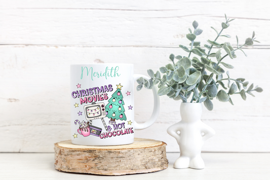 Personalised Christmas Movies and Hot Chocolate Mug