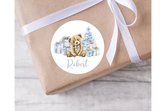 Teddy Bear Christmas Present Labels - 12 per sheet