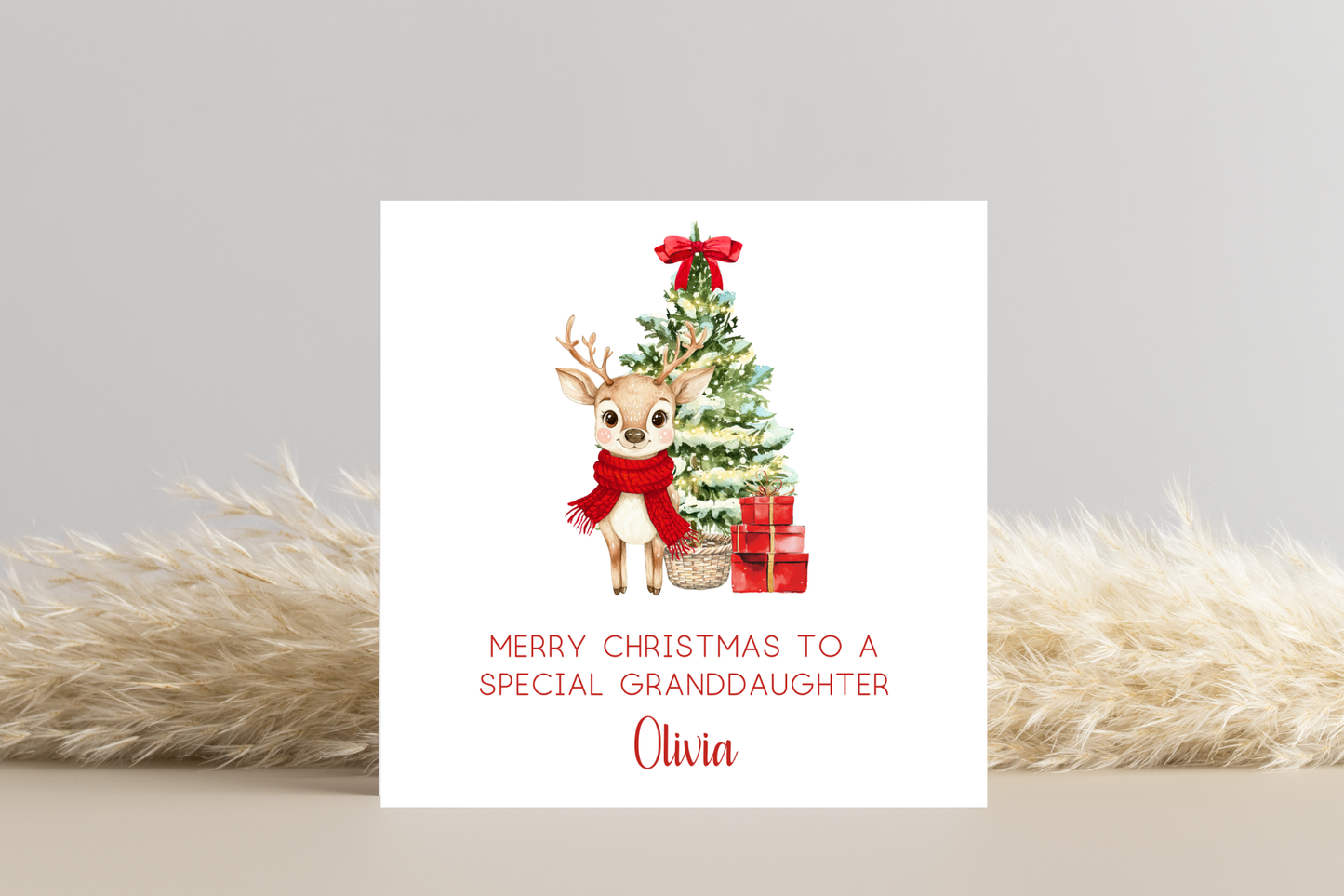 Personalised Reindeer Christmas card