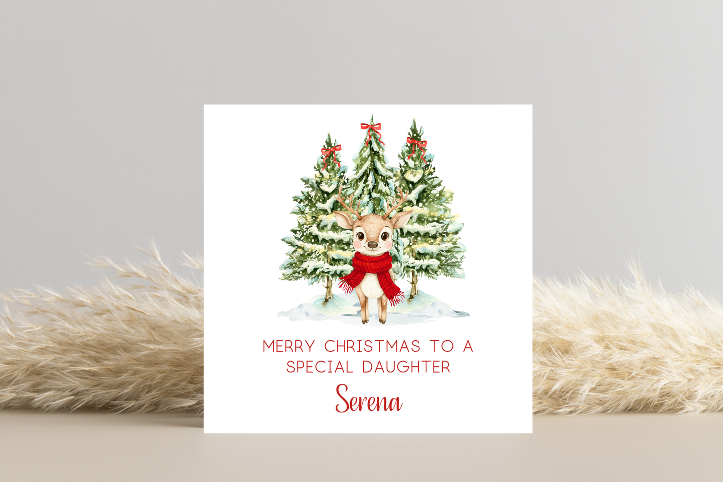 Personalised Reindeer Christmas card