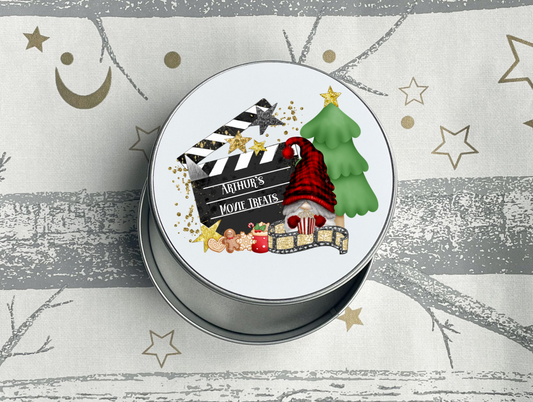 Personalised Christmas Movie Treat Tin