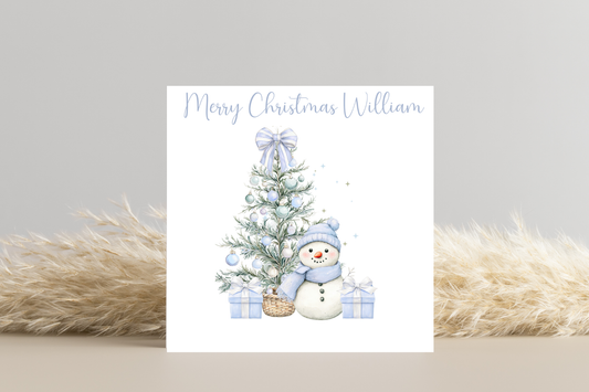 Personalised Snowman Christmas Card