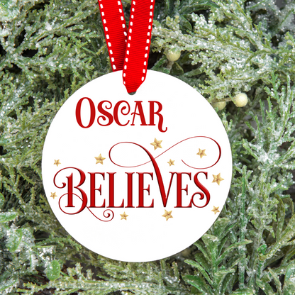 Personalised Believes Tree Decoration