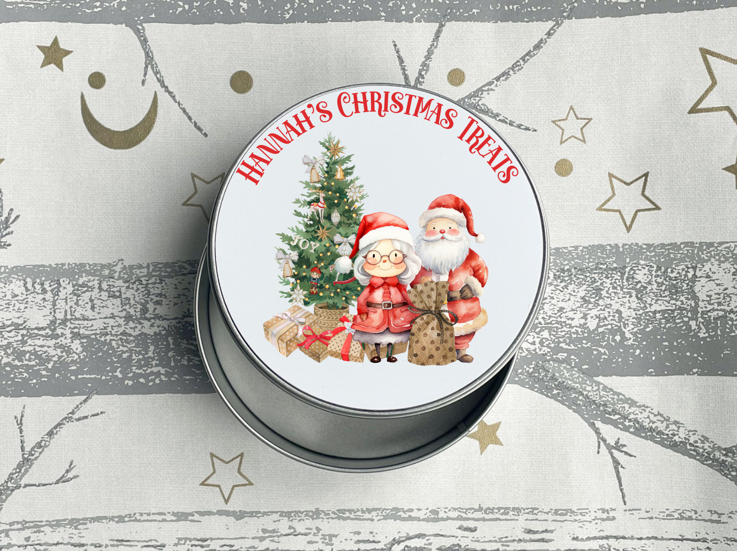 Personalised Santa Christmas Treats Tin