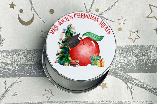 Personalised Teacher Christmas Treat Tin