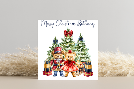 Personalised Nutcracker Bear Christmas Card