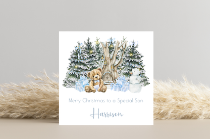 Personalised Teddy Bear Christmas Card