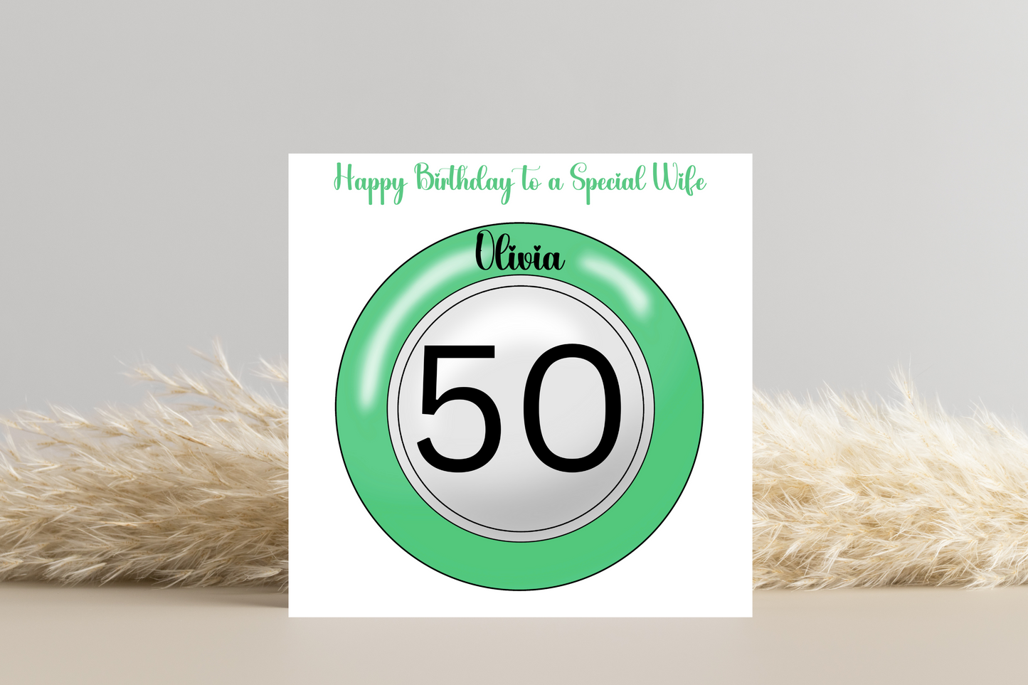 Personalised Bingo Ball Numbered Birthday Card