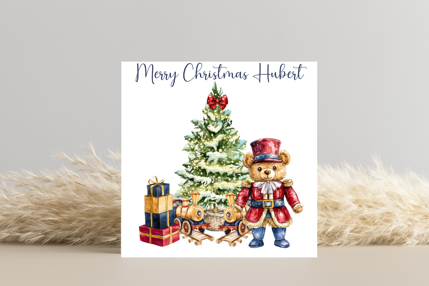 Personalised Nutcracker Bear Christmas Card