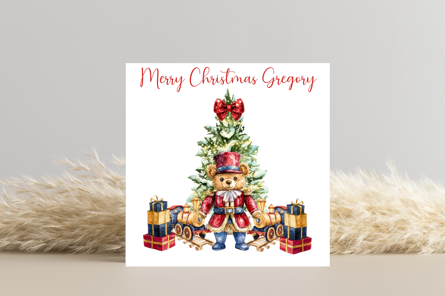 Personalised Nutcracker Bear Christmas Card