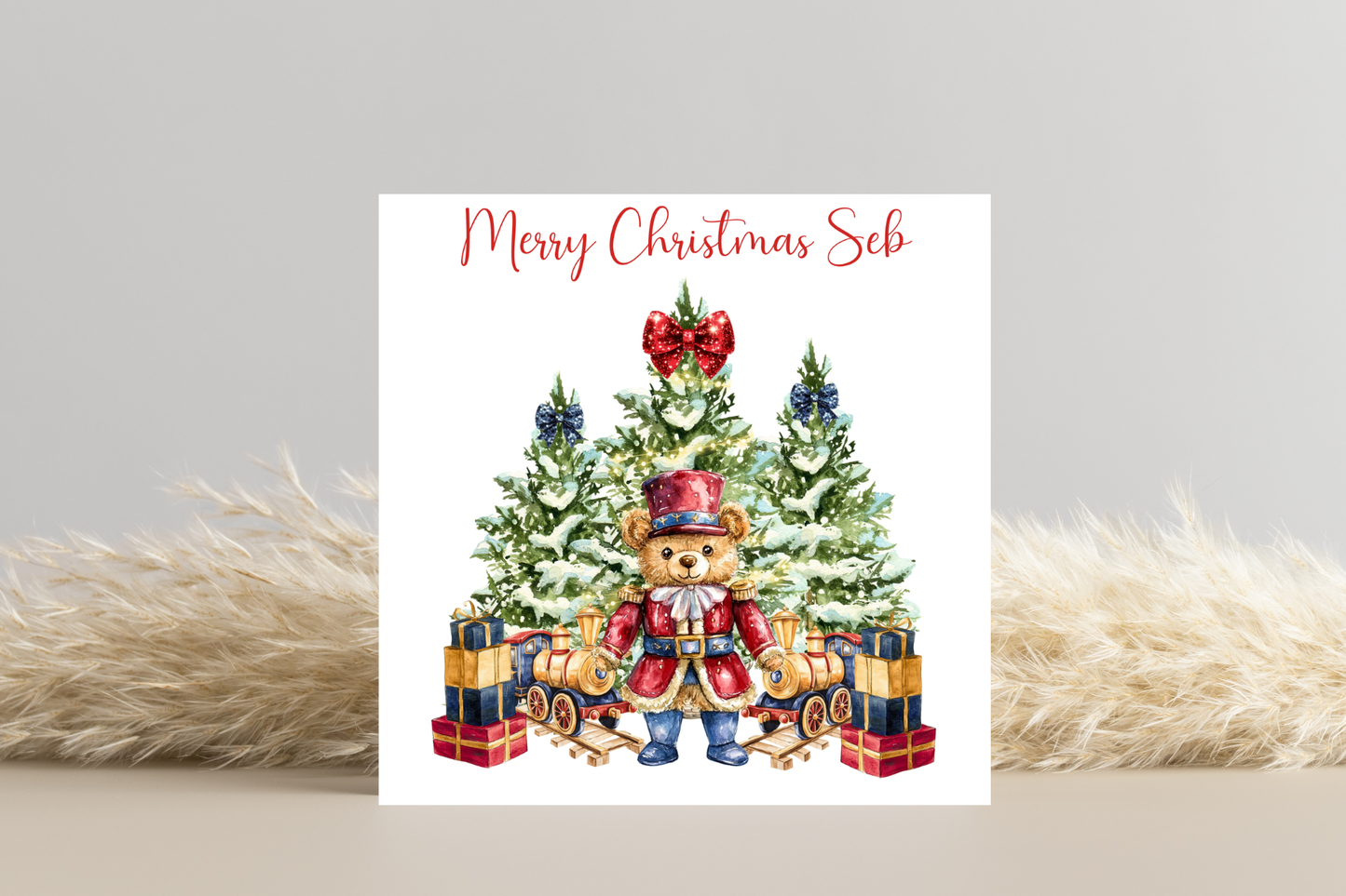 Personalised Nutcracker Bear Christmas Card