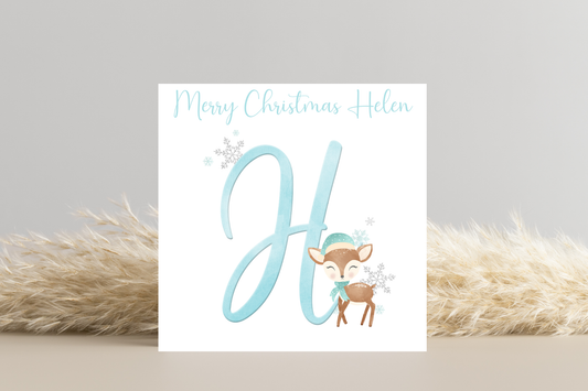 Personalised Reindeer Christmas Card