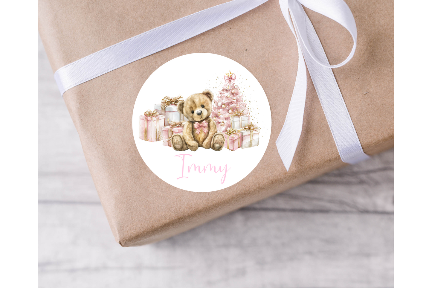 Teddy Bear Christmas Present Labels - 12 per sheet