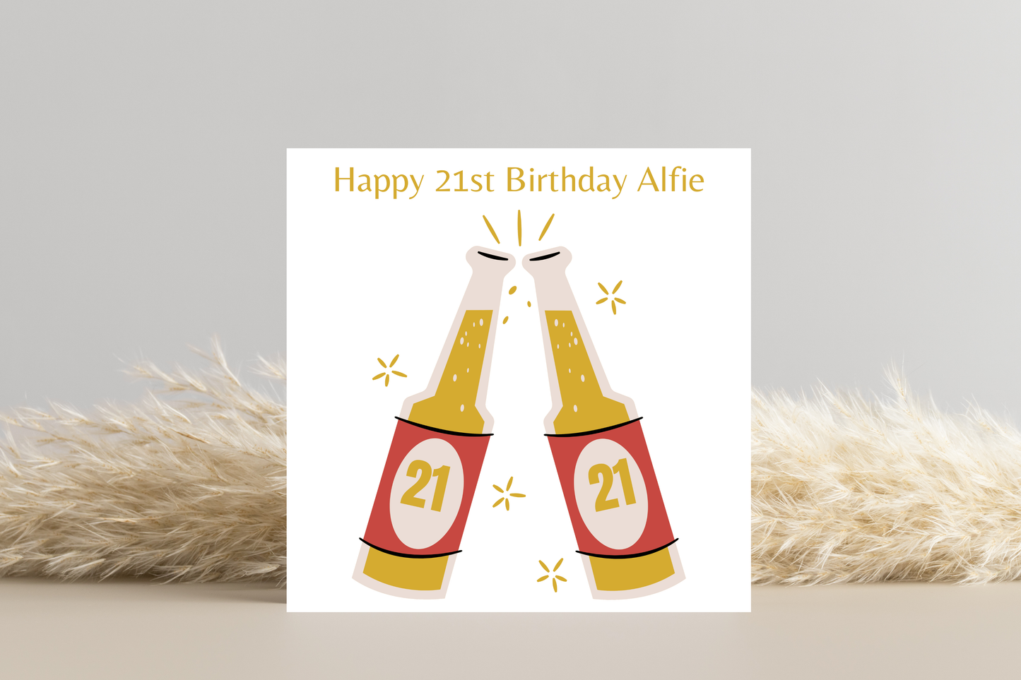 Personalised Cheers! Beer bottle Birthday Card